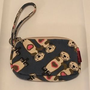 Natural canvas otter pattern coin purse